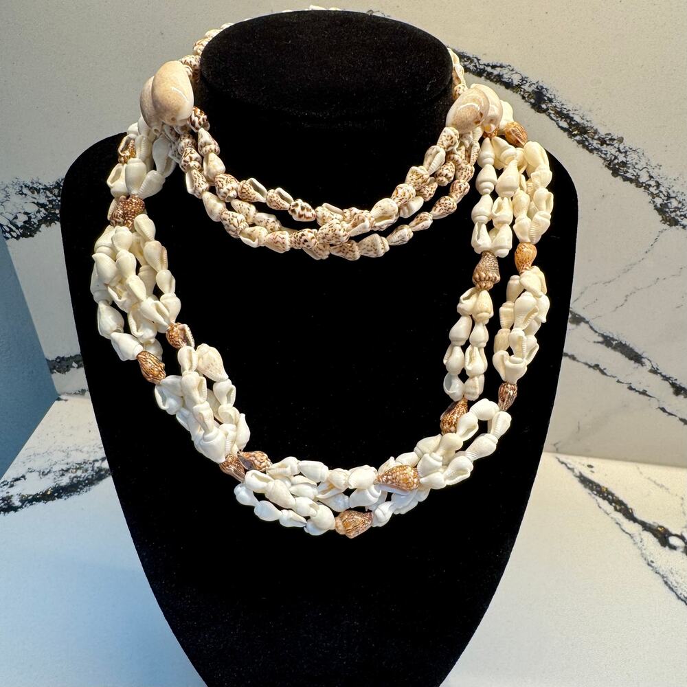 2pc Shell Necklace Bundle Layered Beachy Boho Hawaiian Style